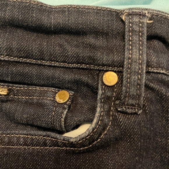 Joe’s Jeans Vincent Wash Women 27 with leather accent on mirror pocket dark wash - Picture 9 of 12